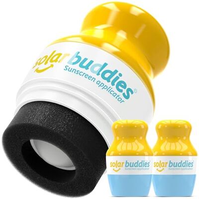 Solar Buddies Applicateur de crème solaire – Lot de 2 – Rechargeable sans BPA à bille & éponge – Pour crème solaire et lotions – Enfants, adultes, familles – 100 ml (D-BB) - Publicité Solar Buddies Applicateur de crème solaire – Lot de 2 – Rechargeable sans BPA à bille & éponge – Pour crème solaire et lotions – Enfants, adultes, familles – 100 ml (D-BB) - Publicité