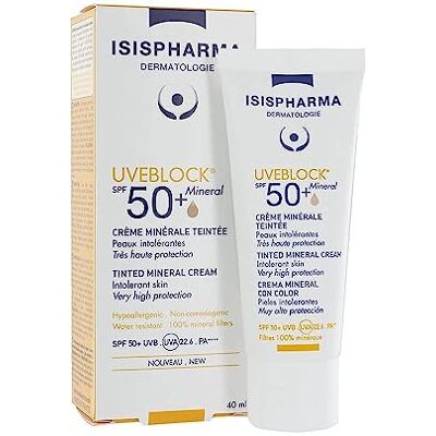 Isispharma Uveblock Crème Solaire Minérale SPF 50+ pour Visage & Corps - Publicité Isispharma Uveblock Crème Solaire Minérale SPF 50+ pour Visage & Corps - Publicité