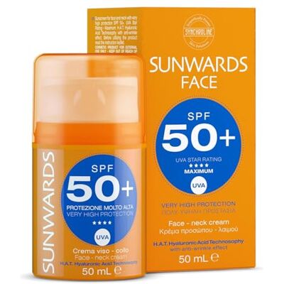 Synchroline – Sunwards Face Cream Crème Visage 50 Ml Spf 50+ Avec Acide Hyaluronique, Msm et Xylitol Protection Solaire Anti-Rides et Hydratante, Made In Italy - Publicité Synchroline – Sunwards Face Cream Crème Visage 50 Ml Spf 50+ Avec Acide Hyaluronique, Msm et Xylitol Protection Solaire Anti-Rides et Hydratante, Made In Italy - Publicité