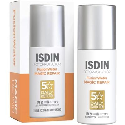 Isdin FusionWater SPF50 - Crème solaire pour le visage - Publicité Isdin FusionWater SPF50 - Crème solaire pour le visage - Publicité