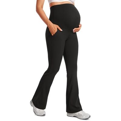 CRZ YOGA Maternité Évasé Legging Poches 79cm Noir 46 - Publicité CRZ YOGA Maternité Évasé Legging Poches 79cm Noir 46 - Publicité