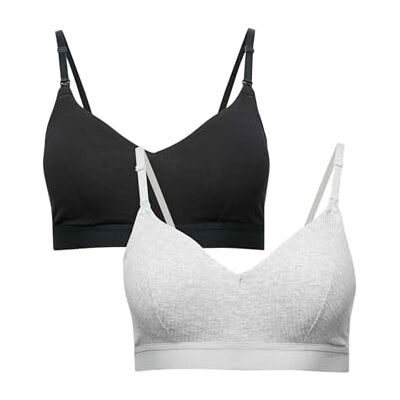Marks & Spencer Lot de 2 Soutien-Gorges d'allaitement sans Armatures, Bonnets A à D Mélange De Gris UK 18 (EU 46) - Publicité Marks & Spencer Lot de 2 Soutien-Gorges d'allaitement sans Armatures, Bonnets A à D Mélange De Gris UK 18 (EU 46) - Publicité