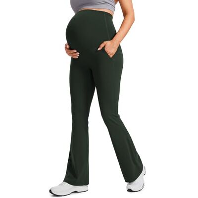 CRZ YOGA Maternité Évasé Legging Poches 74/79/84cm Butterluxe, Extrêmement Doux, Compression Douce, Yoga, Taille Super Haute, Coupe en U du ventre, Grossesse Postpartum - Publicité CRZ YOGA Maternité Évasé Legging Poches 74/79/84cm Butterluxe, Extrêmement Doux, Compression Douce, Yoga, Taille Super Haute, Coupe en U du ventre, Grossesse Postpartum - Publicité