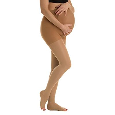 Relaxsan M1090A (Beige 3-L) Collant de contention de grossesse Classe 1 (15-21 mmHg) en coton pied ouvert - Publicité Relaxsan M1090A (Beige 3-L) Collant de contention de grossesse Classe 1 (15-21 mmHg) en coton pied ouvert - Publicité