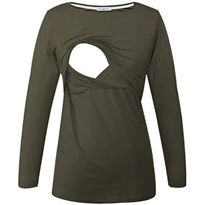 Smallshow Femmes Hauts d'allaitement à Manches Longues vêtements d'allaitement 3 Pack - Publicité Smallshow Femmes Hauts d'allaitement à Manches Longues vêtements d'allaitement 3 Pack - Publicité