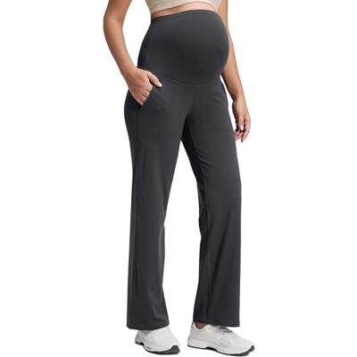 CRZ YOGA Maternité Pantalon à Jambes Larges 80cm Mystérieux Gris 42 - Publicité CRZ YOGA Maternité Pantalon à Jambes Larges 80cm Mystérieux Gris 42 - Publicité