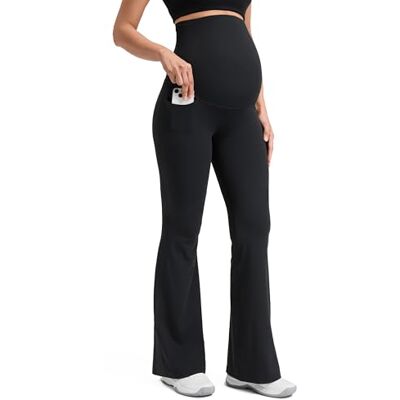 CRZ YOGA Maternité Évasé Legging Poches 74/79/84cm Butterluxe, Extrêmement Doux, Compression Douce, Yoga, Taille Super Haute, Coupe en U du ventre, Grossesse Postpartum - Publicité CRZ YOGA Maternité Évasé Legging Poches 74/79/84cm Butterluxe, Extrêmement Doux, Compression Douce, Yoga, Taille Super Haute, Coupe en U du ventre, Grossesse Postpartum - Publicité
