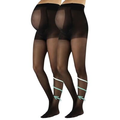 CALZITALY Collant de Maternité de Maintien 8 mm/Hg Collants de Soutien Grossesse S, M, L, XL 20 DEN Made in Italy (FR/ES, Alpha/lettres, TG, Taille normale, Taille normale, 2 Paires Noir) - Publicité CALZITALY Collant de Maternité de Maintien 8 mm/Hg Collants de Soutien Grossesse S, M, L, XL 20 DEN Made in Italy (FR/ES, Alpha/lettres, TG, Taille normale, Taille normale, 2 Paires Noir) - Publicité