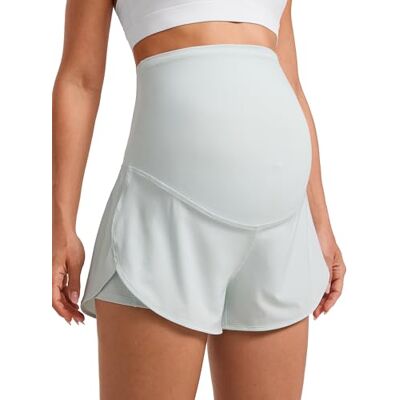 CRZ YOGA Maternité Short 2 en 1 Dauphin 7.6 cm Taille Haute, Doublure avec Poches, à Séchage Rapide, Léger, Maintien Ventral en U, Grossesse Postpartum - Publicité CRZ YOGA Maternité Short 2 en 1 Dauphin 7.6 cm Taille Haute, Doublure avec Poches, à Séchage Rapide, Léger, Maintien Ventral en U, Grossesse Postpartum - Publicité