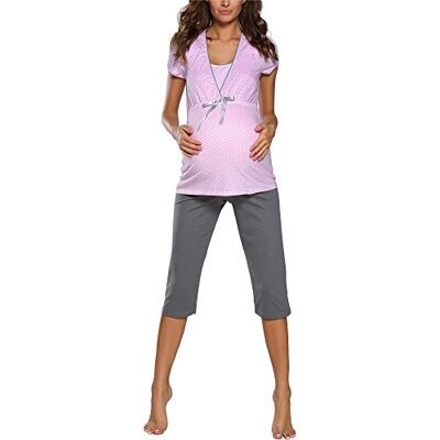 Italian Fashion Pyjama Femme Enceinte Pyj' Allaitement Coton Tenue Maternité Accouchement 2 Pièces avec T-Shirt Manches Courtes & et 3/4 Pantalon Pyjama Grossesse et Maternité S-XXL - Publicité Italian Fashion Pyjama Femme Enceinte Pyj' Allaitement Coton Tenue Maternité Accouchement 2 Pièces avec T-Shirt Manches Courtes & et 3/4 Pantalon Pyjama Grossesse et Maternité S-XXL - Publicité