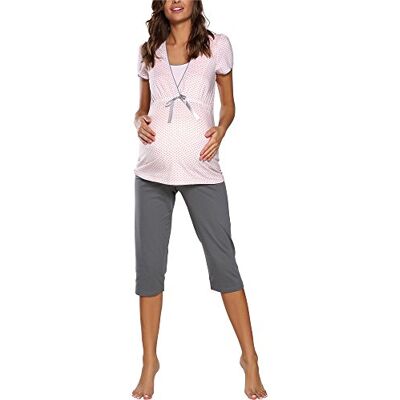 Italian Fashion Pyjama Femme Enceinte Pyj' Allaitement Coton Tenue Maternité Accouchement 2 Pièces avec T-Shirt Manches Courtes & et 3/4 Pantalon Pyjama Grossesse et Maternité S-XXL - Publicité Italian Fashion Pyjama Femme Enceinte Pyj' Allaitement Coton Tenue Maternité Accouchement 2 Pièces avec T-Shirt Manches Courtes & et 3/4 Pantalon Pyjama Grossesse et Maternité S-XXL - Publicité