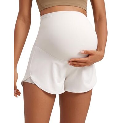 CRZ YOGA Maternité Short 2 en 1 Dauphin 7.6 cm Taille Haute, Doublure avec Poches, à Séchage Rapide, Léger, Maintien Ventral en U, Grossesse Postpartum - Publicité CRZ YOGA Maternité Short 2 en 1 Dauphin 7.6 cm Taille Haute, Doublure avec Poches, à Séchage Rapide, Léger, Maintien Ventral en U, Grossesse Postpartum - Publicité