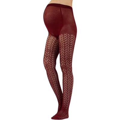 CALZITALY Collants de maternité en Coton Tricotés au Crochet avec Fantaisie Chevron S, M, L, XL Gris 300 DEN Fabriqué en Italie (S, Bordeaux) - Publicité CALZITALY Collants de maternité en Coton Tricotés au Crochet avec Fantaisie Chevron S, M, L, XL Gris 300 DEN Fabriqué en Italie (S, Bordeaux) - Publicité