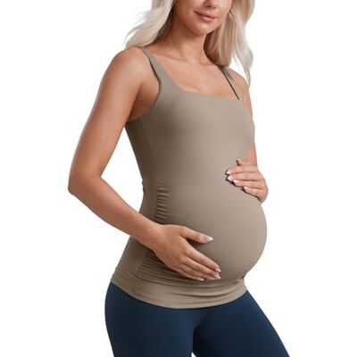 CRZ YOGA Maternité Débardeur Col Carré Butterluxe, Soutien léger, Coussinets Amovibles, Yoga, Très Doux, Fronces Côtés, Larges bretelles, Grossesse Postpartum - Publicité CRZ YOGA Maternité Débardeur Col Carré Butterluxe, Soutien léger, Coussinets Amovibles, Yoga, Très Doux, Fronces Côtés, Larges bretelles, Grossesse Postpartum - Publicité