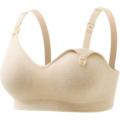 Momcozy Soutien-gorge d'allaitement, soutien-gorge de grossesse doux sans coutures en coton américain, rembourrage ferme, sans armatures, pour la grossesse, flocons d'avoine chauds, XL - Publicité Momcozy Soutien-gorge d'allaitement, soutien-gorge de grossesse doux sans coutures en coton américain, rembourrage ferme, sans armatures, pour la grossesse, flocons d'avoine chauds, XL - Publicité