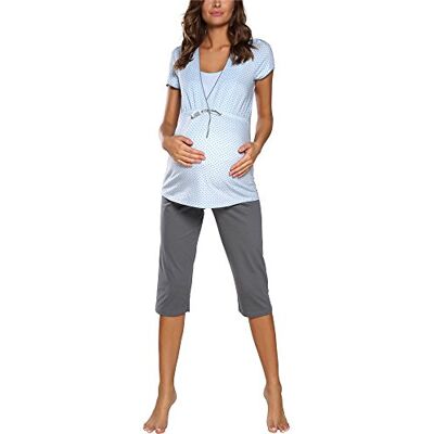 Italian Fashion Pyjama Femme Enceinte Pyj' Allaitement Coton Tenue Maternité Accouchement 2 Pièces avec T-Shirt Manches Courtes & et 3/4 Pantalon Pyjama Grossesse et Maternité S-XXL - Publicité Italian Fashion Pyjama Femme Enceinte Pyj' Allaitement Coton Tenue Maternité Accouchement 2 Pièces avec T-Shirt Manches Courtes & et 3/4 Pantalon Pyjama Grossesse et Maternité S-XXL - Publicité