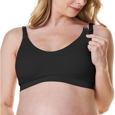 Bravado Designs Soutien-gorge d'allaitement à couverture complète sans fil col rond confortable soutien-gorge de maternité - Publicité Bravado Designs Soutien-gorge d'allaitement à couverture complète sans fil col rond confortable soutien-gorge de maternité - Publicité