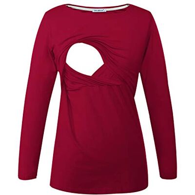 Smallshow Femmes Hauts d'allaitement à Manches Longues vêtements d'allaitement 3 Pack - Publicité Smallshow Femmes Hauts d'allaitement à Manches Longues vêtements d'allaitement 3 Pack - Publicité