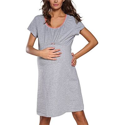 Italian Fashion Chemise de Nuit Allaitement Pyjama Grossesse et Maternité Pyjama Femme Enceinte pour la Maison et l’Hôpital Tenue Maternité Accouchement avec Encolure Ronde S-XXL - Publicité Italian Fashion Chemise de Nuit Allaitement Pyjama Grossesse et Maternité Pyjama Femme Enceinte pour la Maison et l’Hôpital Tenue Maternité Accouchement avec Encolure Ronde S-XXL - Publicité