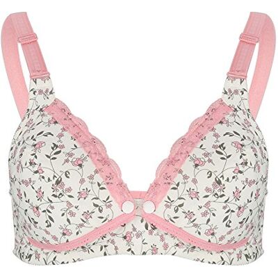Zerodis Soutien-gorge d'allaitement en coton respirant avec boutons sur le devant pour nourrisson, soutien-gorge d'allaitement pour femme enceinte, sous-vêtements d'allaitement sans couture avec bordure en - Publicité Zerodis Soutien-gorge d'allaitement en coton respirant avec boutons sur le devant pour nourrisson, soutien-gorge d'allaitement pour femme enceinte, sous-vêtements d'allaitement sans couture avec bordure en - Publicité