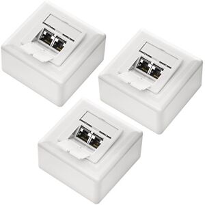 deleyCON 3x CAT 6a Universel Prise Réseau 2x Port RJ45 Blindé Surface ou Affleurant 10 Gigabit Ethernet Réseau EIA/TIA 568B Blanc - Publicité deleyCON 3x CAT 6a Universel Prise Réseau 2x Port RJ45 Blindé Surface ou Affleurant 10 Gigabit Ethernet Réseau EIA/TIA 568B Blanc - Publicité