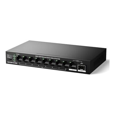 Switch Réseau Tenda TEG1110PF-8-120W - 8 Ports Gigabit PoE, Non géré - Publicité Switch Réseau Tenda TEG1110PF-8-120W - 8 Ports Gigabit PoE, Non géré - Publicité