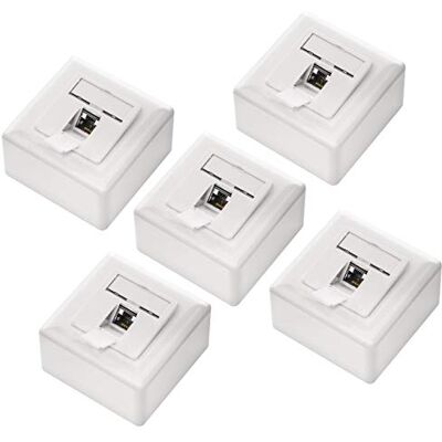 deleyCON 5x CAT6 Universel Prise Réseau 1x Port RJ45 Blindé Surface ou Affleurant 1 Gigabit Ethernet Réseau EIA/TIA 568B Blanc - Publicité deleyCON 5x CAT6 Universel Prise Réseau 1x Port RJ45 Blindé Surface ou Affleurant 1 Gigabit Ethernet Réseau EIA/TIA 568B Blanc - Publicité
