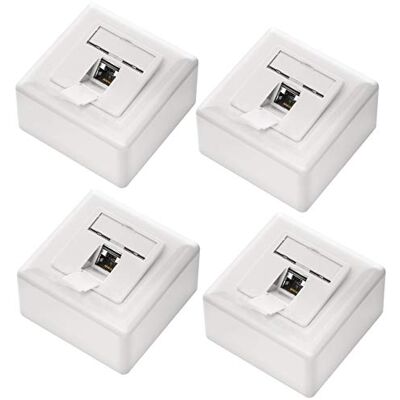 deleyCON 4x CAT6 Universel Prise Réseau 1x Port RJ45 Blindé Surface ou Affleurant 1 Gigabit Ethernet Réseau EIA/TIA 568B Blanc - Publicité deleyCON 4x CAT6 Universel Prise Réseau 1x Port RJ45 Blindé Surface ou Affleurant 1 Gigabit Ethernet Réseau EIA/TIA 568B Blanc - Publicité