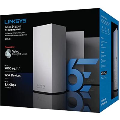 Linksys MX8503 Atlas Max 6E Lot de 3 systèmes Wi-Fi 6E tri-bandes - Publicité Linksys MX8503 Atlas Max 6E Lot de 3 systèmes Wi-Fi 6E tri-bandes - Publicité