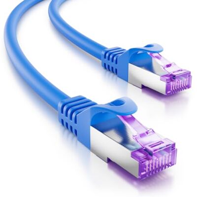 deleyCON 6m CAT7 Câble Réseau 10 Gigabit RJ45 Câble Patch Ethernet (Cuivre, Blindage SFTP PiMF) pour Highspeed LAN DSL Switch Modem Routeur Panneau Patch CAT7 CAT6 CAT5 Bleu - Publicité deleyCON 6m CAT7 Câble Réseau 10 Gigabit RJ45 Câble Patch Ethernet (Cuivre, Blindage SFTP PiMF) pour Highspeed LAN DSL Switch Modem Routeur Panneau Patch CAT7 CAT6 CAT5 Bleu - Publicité