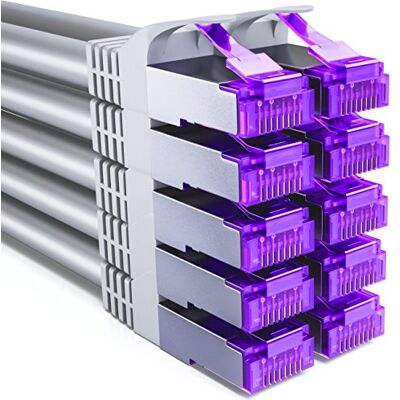 deleyCON 10x 1m CAT7 Câble Réseau 10 Gigabit RJ45 Câble Patch Ethernet (Cuivre, Blindage SFTP PiMF) LAN DSL Switch Modem Routeur Panneau Patch CAT7 CAT6 CAT5 Gris - Publicité deleyCON 10x 1m CAT7 Câble Réseau 10 Gigabit RJ45 Câble Patch Ethernet (Cuivre, Blindage SFTP PiMF) LAN DSL Switch Modem Routeur Panneau Patch CAT7 CAT6 CAT5 Gris - Publicité
