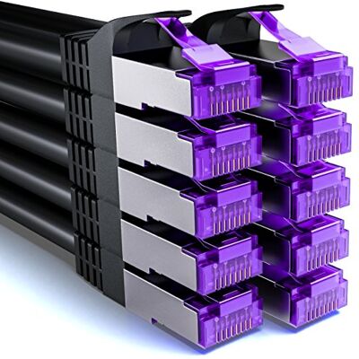 deleyCON 10x 1m CAT7 Câble Réseau 10 Gigabit RJ45 Câble Patch Ethernet (Cuivre, Blindage SFTP PiMF) LAN DSL Switch Modem Routeur Panneau Patch CAT7 CAT6 CAT5 Noir - Publicité deleyCON 10x 1m CAT7 Câble Réseau 10 Gigabit RJ45 Câble Patch Ethernet (Cuivre, Blindage SFTP PiMF) LAN DSL Switch Modem Routeur Panneau Patch CAT7 CAT6 CAT5 Noir - Publicité