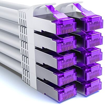 deleyCON 10x 1m CAT7 Câble Réseau 10 Gigabit RJ45 Câble Patch Ethernet (Cuivre, Blindage SFTP PiMF) LAN DSL Switch Modem Routeur Panneau Patch CAT7 CAT6 CAT5 Blanc - Publicité deleyCON 10x 1m CAT7 Câble Réseau 10 Gigabit RJ45 Câble Patch Ethernet (Cuivre, Blindage SFTP PiMF) LAN DSL Switch Modem Routeur Panneau Patch CAT7 CAT6 CAT5 Blanc - Publicité