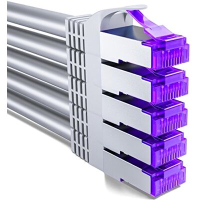 deleyCON 5x 2m CAT7 Câble Réseau 10 Gigabit RJ45 Câble Patch Ethernet (Cuivre, Blindage SFTP PiMF) LAN DSL Switch Modem Routeur Panneau Patch CAT7 CAT6 CAT5 Gris - Publicité deleyCON 5x 2m CAT7 Câble Réseau 10 Gigabit RJ45 Câble Patch Ethernet (Cuivre, Blindage SFTP PiMF) LAN DSL Switch Modem Routeur Panneau Patch CAT7 CAT6 CAT5 Gris - Publicité