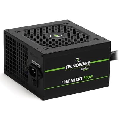 Tecnoware Power Systems Alimentation ATX 500W Ventilateur 12 cm Ultrasilent 2 x SATA, 1 x 24 Pôles, 1 x 12V 4+4 Pôles, 2 x Molex Protection contre Surtensions, Noir, Taille 500 - Publicité Tecnoware Power Systems Alimentation ATX 500W Ventilateur 12 cm Ultrasilent 2 x SATA, 1 x 24 Pôles, 1 x 12V 4+4 Pôles, 2 x Molex Protection contre Surtensions, Noir, Taille 500 - Publicité