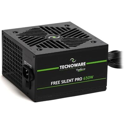 Tecnoware Power Systems Alimentation Free Silent Pro 650 pour PC évolués avec Carte Graphique NVIDIA GeForce GTX RTX, Ventilateur Silencieux, connecteurs PCI-E, CPU 4+4, SATA, Molex - Publicité Tecnoware Power Systems Alimentation Free Silent Pro 650 pour PC évolués avec Carte Graphique NVIDIA GeForce GTX RTX, Ventilateur Silencieux, connecteurs PCI-E, CPU 4+4, SATA, Molex - Publicité