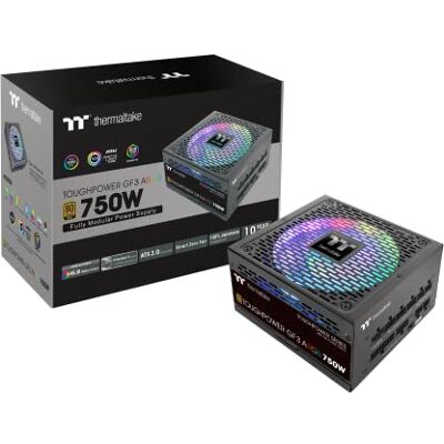 Thermaltake Toughpower GF3 ARGB 750W Alimentation PC ATX 3.0 PCIe Gen 5.0 80-Plus Gold entièrement modulaire Ventilateur Silencieux 140 Certifié UE Noir - Publicité Thermaltake Toughpower GF3 ARGB 750W Alimentation PC ATX 3.0 PCIe Gen 5.0 80-Plus Gold entièrement modulaire Ventilateur Silencieux 140 Certifié UE Noir - Publicité