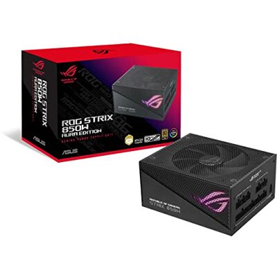 Asus ROG Strix 850W Gold Aura Edition – Bloc d'alimentation PC (850 Watt, modulable, 80+ Gold, ATX 3.0 Compatible, Lambda A++, PCIE 5.0, Ventilateurs axiaux, Aura Sync RGB) - Publicité Asus ROG Strix 850W Gold Aura Edition – Bloc d'alimentation PC (850 Watt, modulable, 80+ Gold, ATX 3.0 Compatible, Lambda A++, PCIE 5.0, Ventilateurs axiaux, Aura Sync RGB) - Publicité
