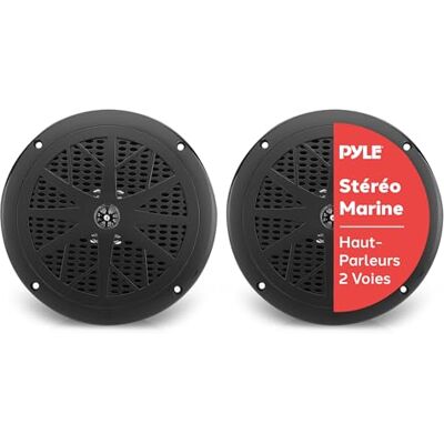 Pyle Haut-Parleurs Marins 16,5 cm 2 Voies – Étanches 120W, Noir, Enceintes pour Bateau, Véhicule Ouvert ou Extérieur, Vendus par Paire - Publicité Pyle Haut-Parleurs Marins 16,5 cm 2 Voies – Étanches 120W, Noir, Enceintes pour Bateau, Véhicule Ouvert ou Extérieur, Vendus par Paire - Publicité