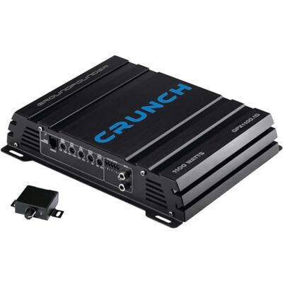 Crunch GPX1100.1D Amplificateur monobloc classe D avec puissance maximale de 1100 W, amplification des basses, filtre passe-bas et subsonique, RCA & entrée haut niveau, télécommande de niveau de - Publicité Crunch GPX1100.1D Amplificateur monobloc classe D avec puissance maximale de 1100 W, amplification des basses, filtre passe-bas et subsonique, RCA & entrée haut niveau, télécommande de niveau de - Publicité