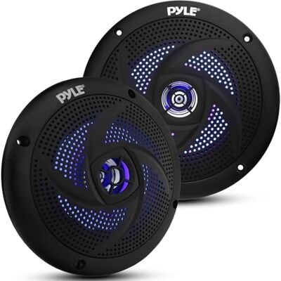 Pyle Enceintes Marines 133 mm 2 Voies Étanches et Résistantes aux Intempéries, Système Audio Stéréo Extérieur avec Lumières LED, Puissance de 180 Watts 1 Paire PLMRS53BL (Noir) - Publicité Pyle Enceintes Marines 133 mm 2 Voies Étanches et Résistantes aux Intempéries, Système Audio Stéréo Extérieur avec Lumières LED, Puissance de 180 Watts 1 Paire PLMRS53BL (Noir) - Publicité