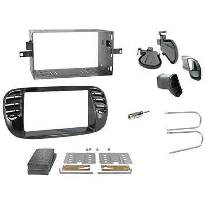 Sound-way Kit Montage Autoradio, Cadre Façade 2 DIN avec Encadrement Metallique, Adaptateur Antenne, Clés Démontage Compatible avec Fiat 500 Cinquecento - Publicité Sound-way Kit Montage Autoradio, Cadre Façade 2 DIN avec Encadrement Metallique, Adaptateur Antenne, Clés Démontage Compatible avec Fiat 500 Cinquecento - Publicité