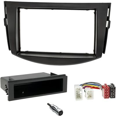 Sound-way Kit de Montage Autoradio, Façade Cadre de Radio 1 DIN / 2 DIN, Adaptateur Compatible avec Toyota RAV 4 2006-2012 - Publicité Sound-way Kit de Montage Autoradio, Façade Cadre de Radio 1 DIN / 2 DIN, Adaptateur Compatible avec Toyota RAV 4 2006-2012 - Publicité