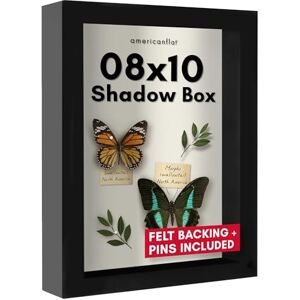 Americanflat 8x10 Shadow Box Frame in Black with Soft Linen Back Large Shadow Box with Engineered Wood with Polished Glass for Wall and Tabletop - Publicité Americanflat 8x10 Shadow Box Frame in Black with Soft Linen Back Large Shadow Box with Engineered Wood with Polished Glass for Wall and Tabletop - Publicité