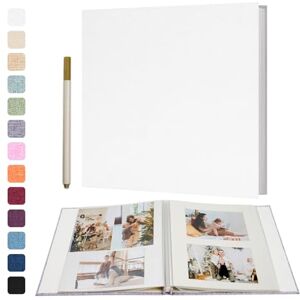 Vienrose Album Photo Adhésif Scrapbooking 40 Pages en Lin Relié 33x32 cm avec Un Stylo Métallique pour Mariage Bébé Famille Voyage Blanc - Publicité Vienrose Album Photo Adhésif Scrapbooking 40 Pages en Lin Relié 33x32 cm avec Un Stylo Métallique pour Mariage Bébé Famille Voyage Blanc - Publicité