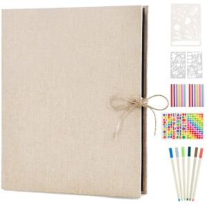 AIOR Album Photos Traditionnel Scrapbooking, Lin Vintage Scrapbook 60 Pages Noires Mariage Livre d'or, Cadeau Maitre d'école Homme Femme Couple Cadeau Anniversaire (Blanc) - Publicité AIOR Album Photos Traditionnel Scrapbooking, Lin Vintage Scrapbook 60 Pages Noires Mariage Livre d'or, Cadeau Maitre d'école Homme Femme Couple Cadeau Anniversaire (Blanc) - Publicité