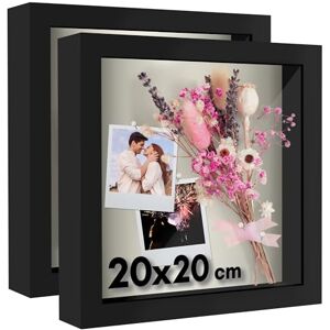 Americanflat Lot de 2 Cadres Noirs avec Dos en Lin Doux Bois Composite avec Verre incassable pour Mur et Table 20,3 x 20,3 cm - Publicité Americanflat Lot de 2 Cadres Noirs avec Dos en Lin Doux Bois Composite avec Verre incassable pour Mur et Table 20,3 x 20,3 cm - Publicité