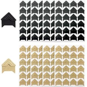 SLEEKEE Lot de 8 autocollants pour coins photo, coins de montage photo, 192 coins en papier, accessoires d'album photo, coins photo pour scrapbooking (noir, cuir de vachette) - Publicité SLEEKEE Lot de 8 autocollants pour coins photo, coins de montage photo, 192 coins en papier, accessoires d'album photo, coins photo pour scrapbooking (noir, cuir de vachette) - Publicité