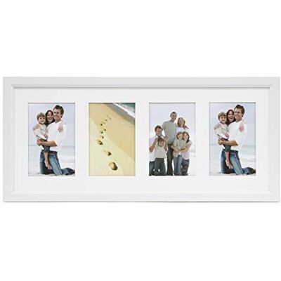 ARPAN Cadre Photo Moderne en MDF avec Passe-Partout en Plastique Blanc 4 Images - Publicité ARPAN Cadre Photo Moderne en MDF avec Passe-Partout en Plastique Blanc 4 Images - Publicité