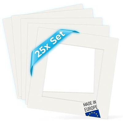 PHOTOLINI 25 x Passe-Partout Blanc pour Photos 30 x 30 cm (20 x 20 cm) - Publicité PHOTOLINI 25 x Passe-Partout Blanc pour Photos 30 x 30 cm (20 x 20 cm) - Publicité